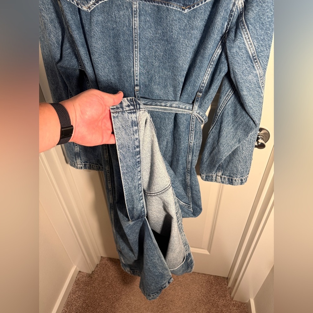 GAP - Longline Denim Trench Coat - XXL TALL, Light Blue - Picture 11 of 17